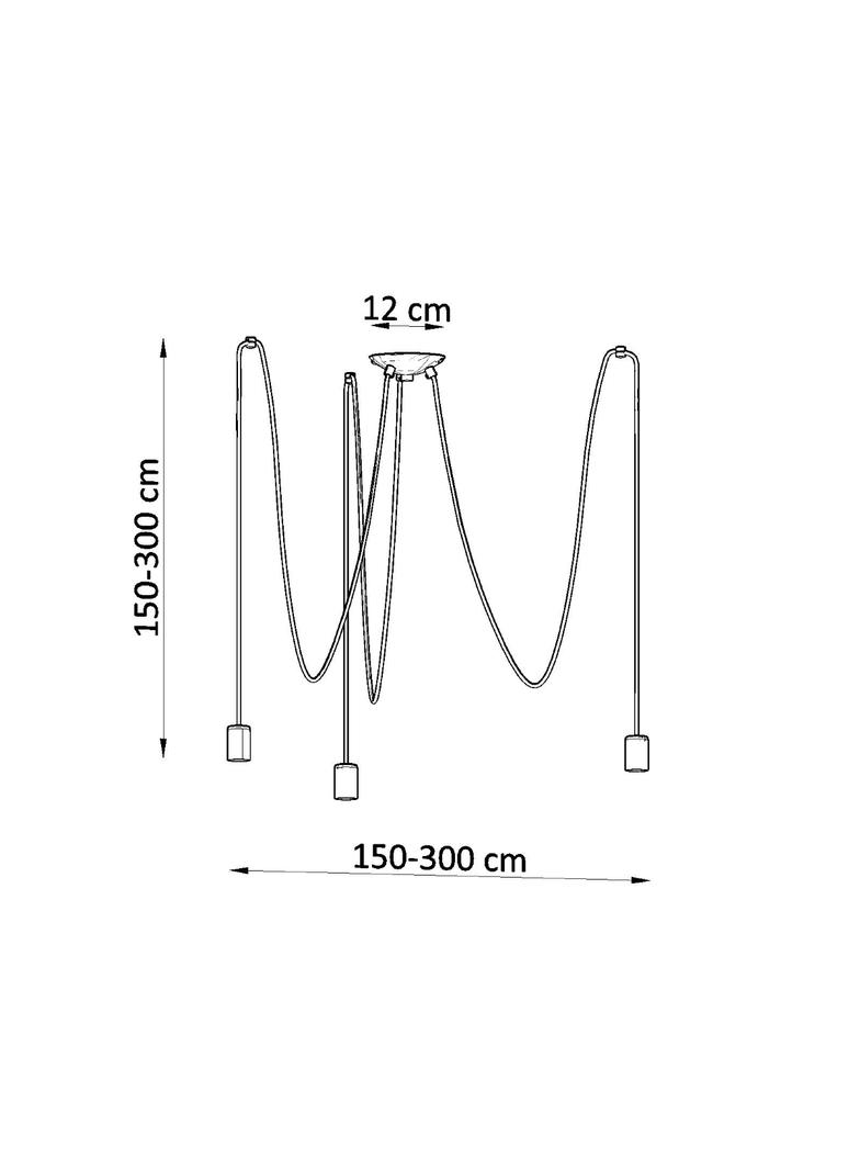 Sollux Żyrandol EDISON 3 czarny SL.0370