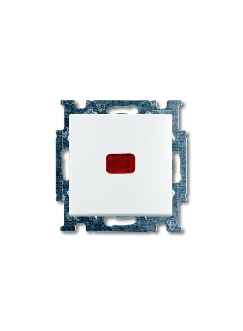 BASIC55 Wyłącznik z klawiszem schodowy z zaciskiem N, Z lampką neonową biały alpejski