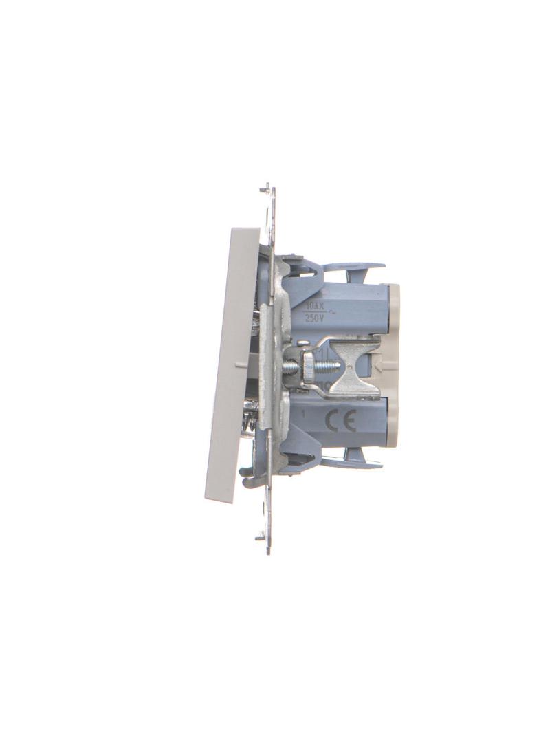 Simon 55 Przycisk zwierny pojedynczy zwierny z podświetleniem LED szybkozłączka Jasnoszary mat