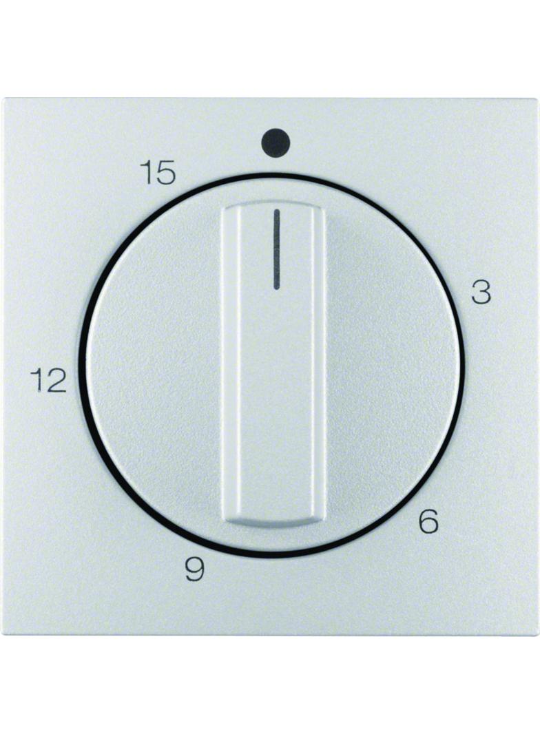 BERKER B.Kwadrat/B.7 Płytka czołowa z pokrętłem Regulator mechanizm łącz. czas. 0-15 min aluminium mat lakierowana 16321404 HAGER