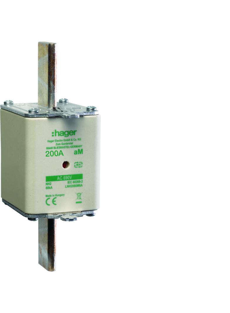 Wkładka bezp. nożowa NH2 wsk.podw. uchwyt nieiz.AM 200A 690VAC LNH2200M6A HAGER