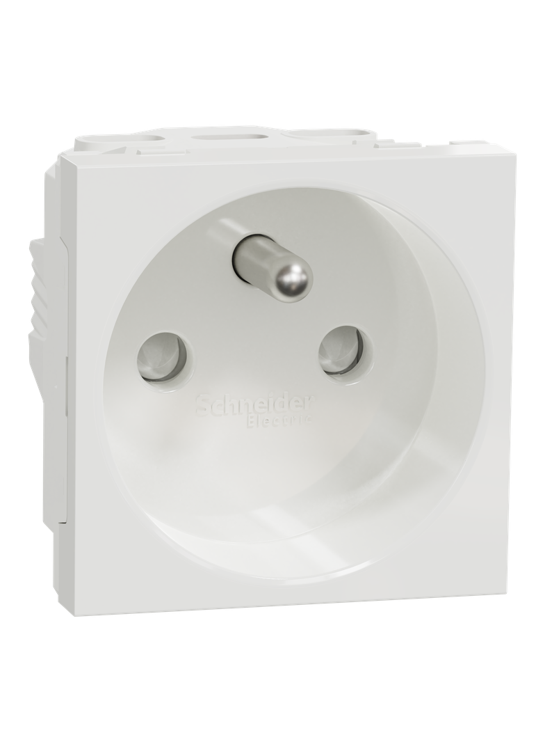 Nowa Unica, Gniazdo 2P+PE 16A z przesłonami, białe