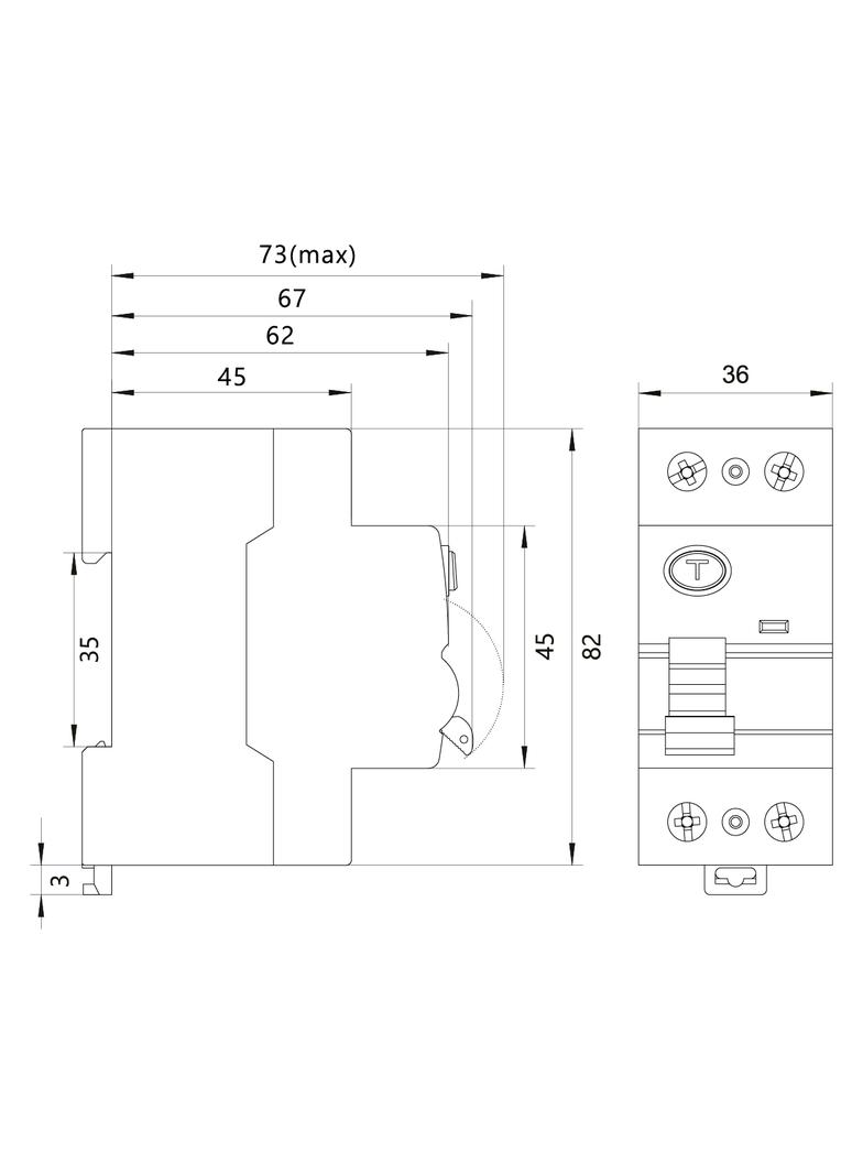 Wyłącznik różnicowoprądowy 1P+N 25A 30mA typ AC RCD/25A/2P 87.822 OPATÓWEK