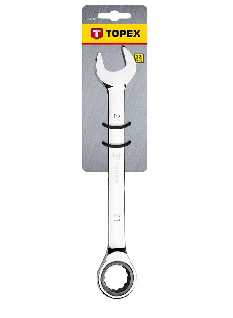 Klucz płasko-oczkowy z grzechotką, 22 mm