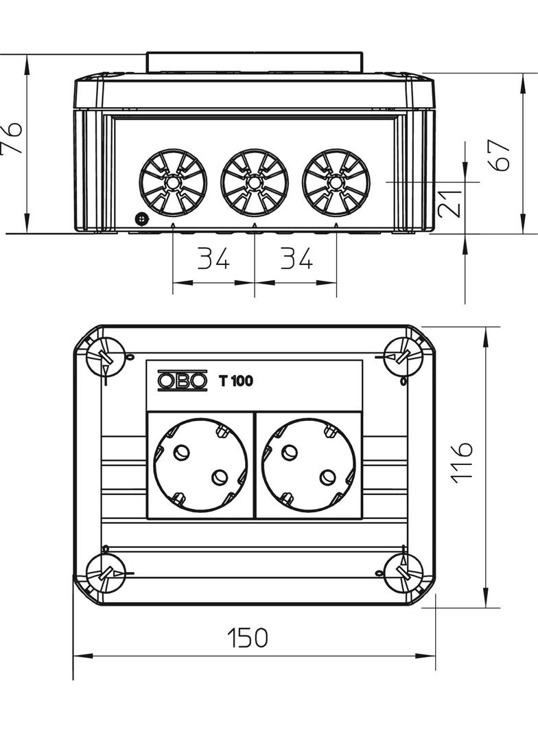 T 100 2MSD WS, Puszka odgałęźna  T100 2MSD WS
