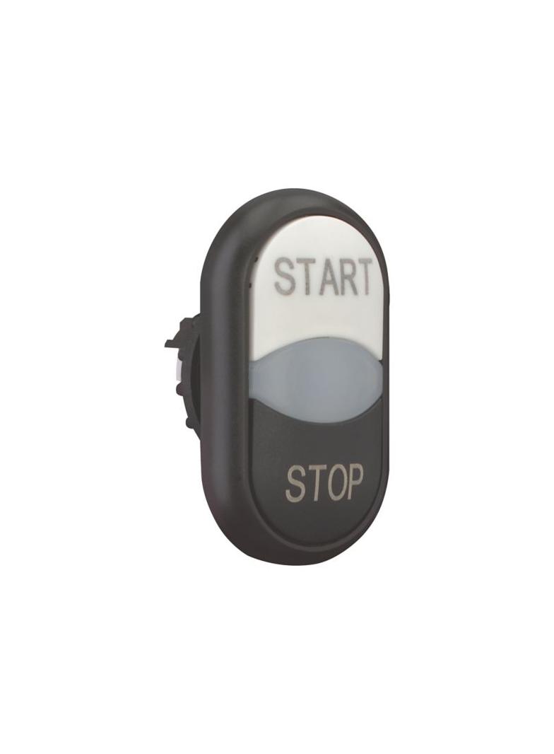 M22S-DDL-WS-GB1/GB0 Napęd przycisku podwójny czarno/biały /START-STOP/ z podświetleniem z samopowrot