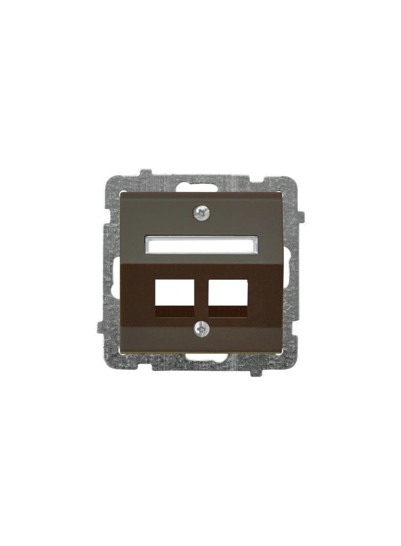 SONATA Obudowa gniazda podwójnego typu Keystone skośna - kolor czekoladowy metalik