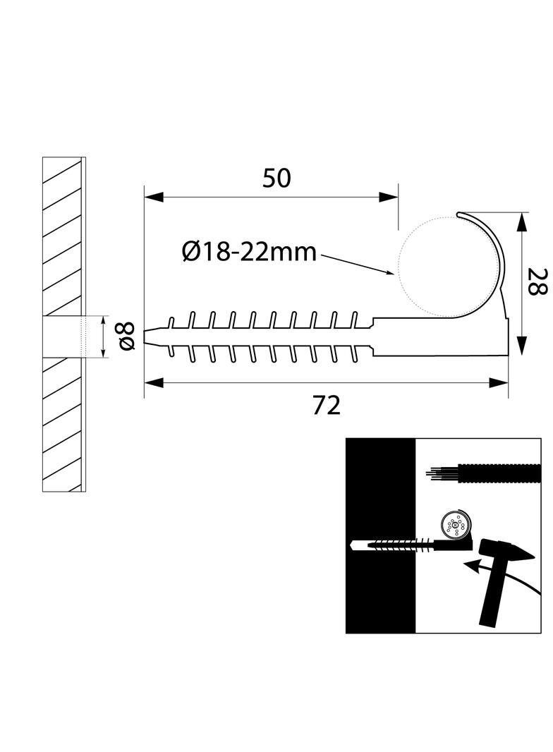 Uchwyt USMH-22 (25szt) 15.3 46096 OPATÓWEK