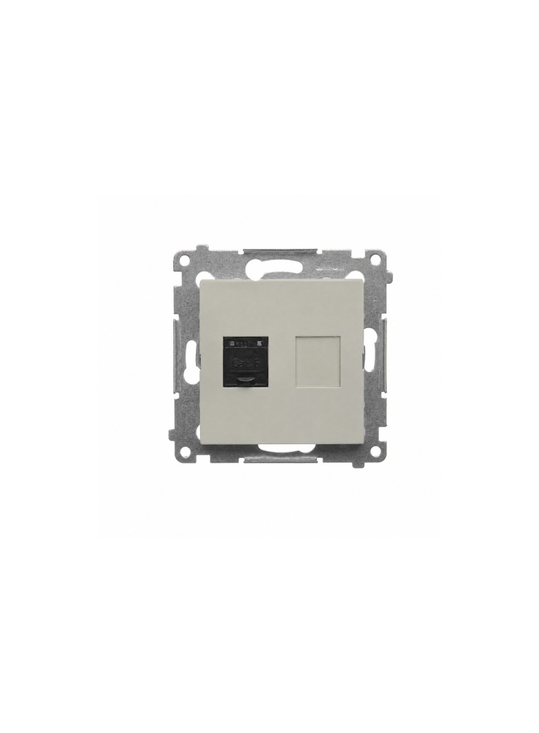Simon 54 Gniazdo komputerowe RJ45 kat.6 pojedyncze kaszmir mat D61.01/42