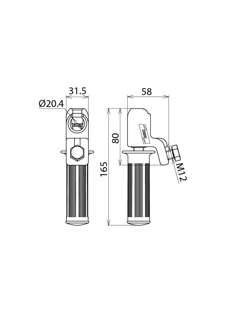 Zacisk kołpakowy K2, 25-120 mm2, fi 20 mm