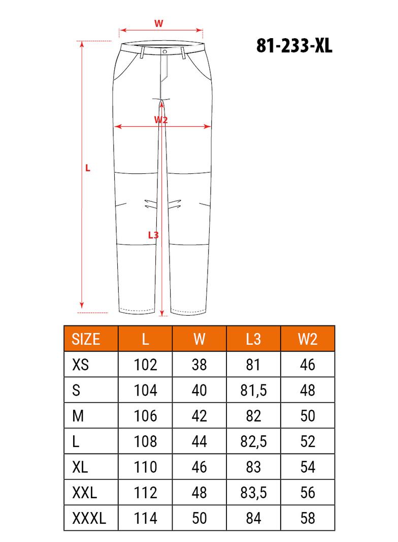 Spodnie robocze 5-kieszeniowe DENIM, czarne, rozmiar XL