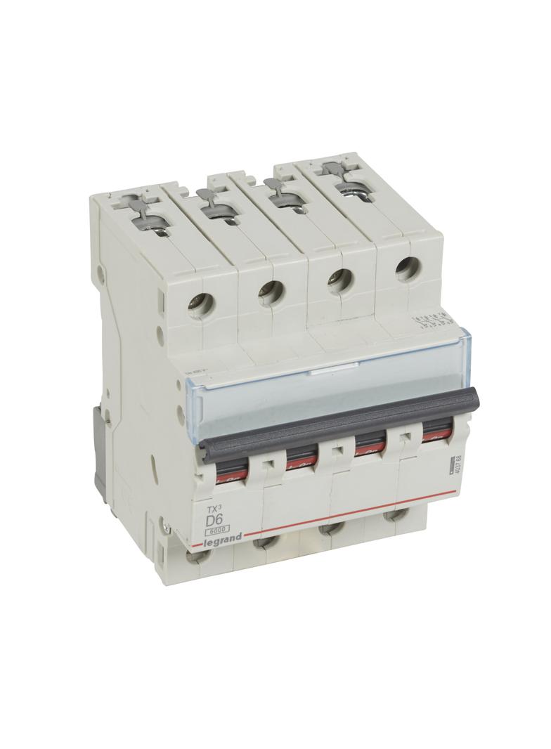 WYŁĄCZNIK NADPRĄDOWY S 304 4P D 6A 6000A SERII TX3, Legrand