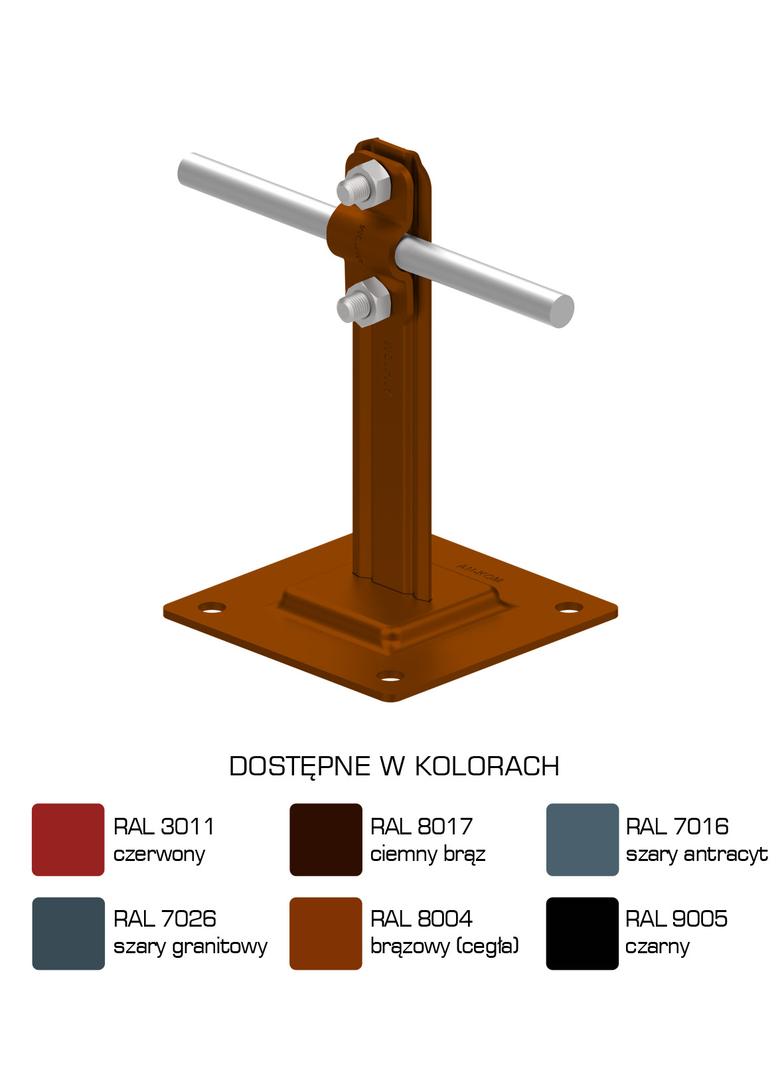 AN-11G/LA/-N Uchwyt na płytce stalowej H=12cm Z-śruba/LA/