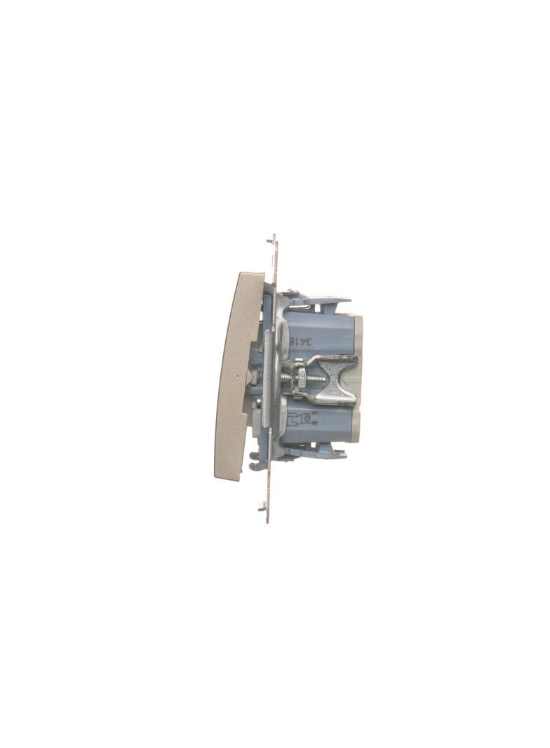 Simon 54 Łącznik krzyżowy podwójny z podświetleniem bez piktogramu 10A 250V szybkozłączka złoty mat DW7/2L.01/X/44 KONTAKT