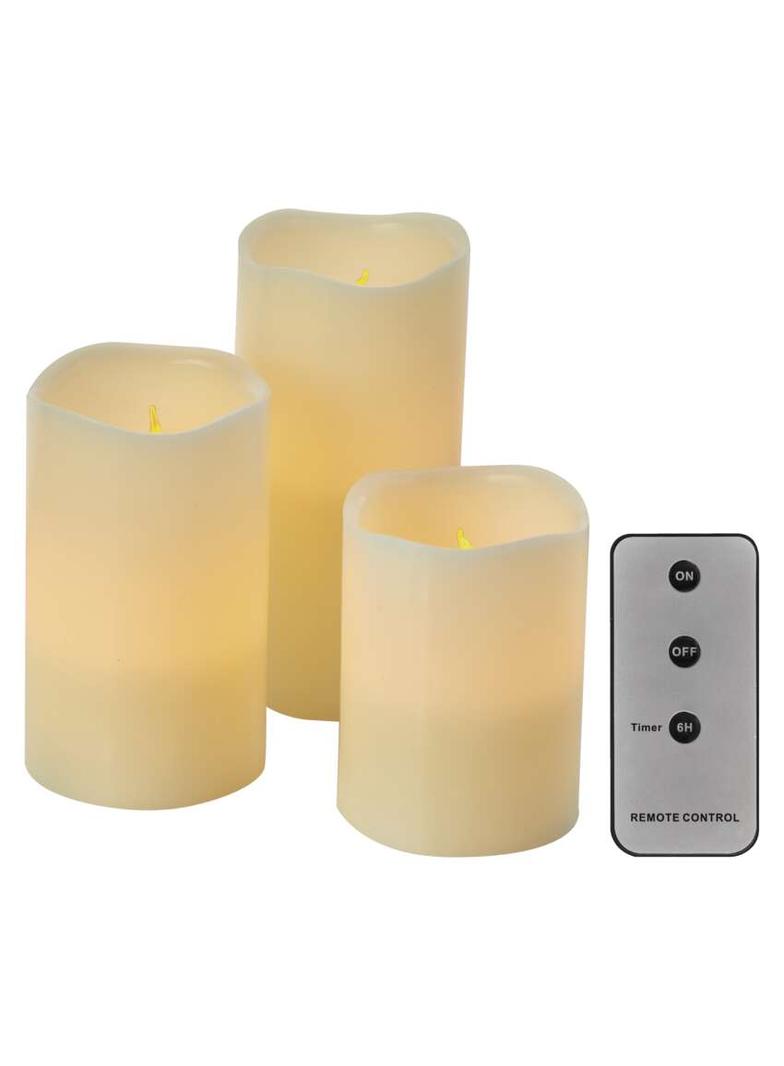 Świece woskowe LED okrągłe 9xAAA vintage timer 3szt IP20 pilot DCCV07 EMOS