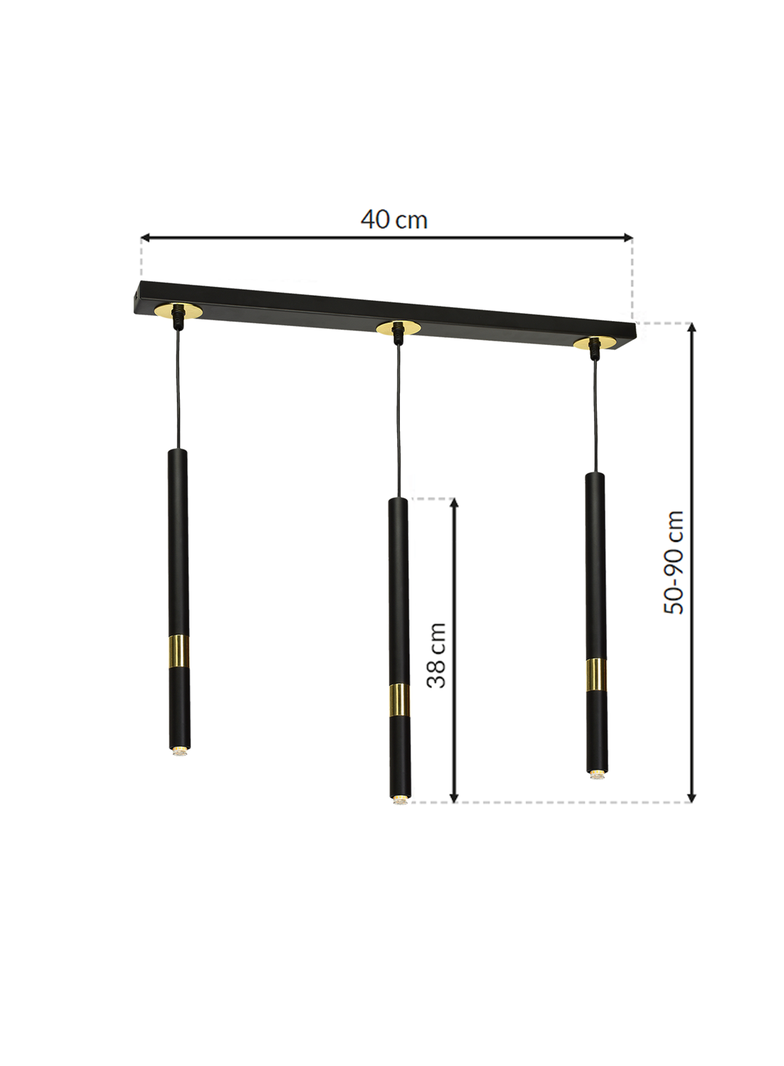 lampa wisząca Monza 3xG9 czarno/złota MLP6334 Milagro