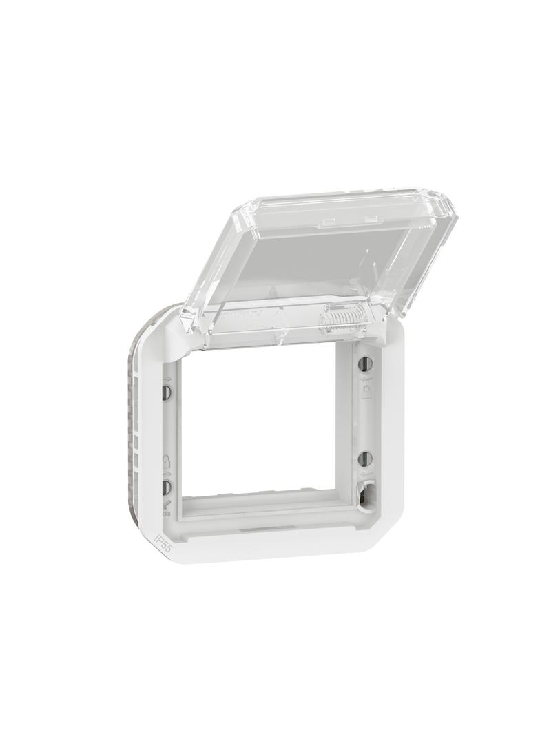 NOWE PLEXO - ADAPTER ARTEOR/MOSAIC Z PRZEZRO. KLAPKĄ MECH. 70,5X70,5MM BIAŁY