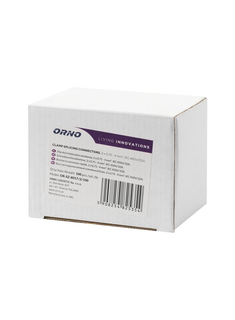 Złączka instalacyjna zaciskowa 2-przewodowa; na dowolny przewód 0,2-4mm2; IEC 450V/32A;100 szt. OR-S