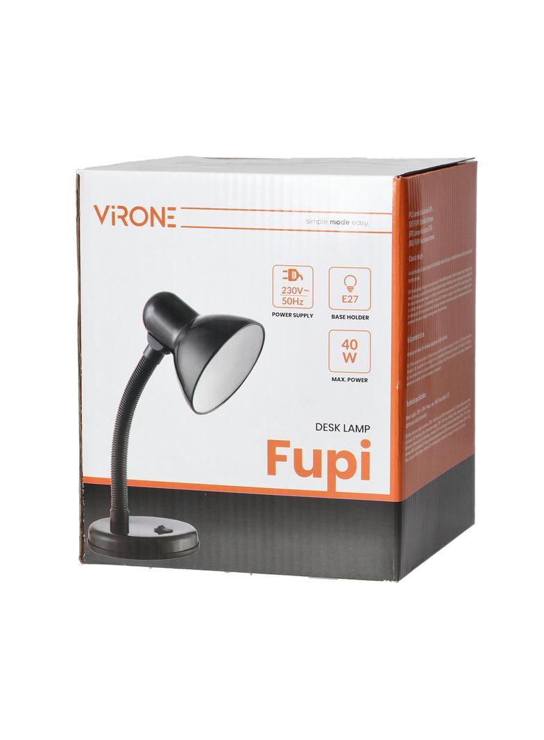 FUPI, lampa biurkowa, 40W, E27, stal + tworzywo, czarna DL-4/B ORNO