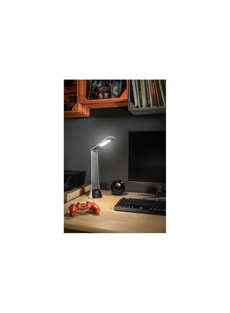 LAMPKA BIURKOWA FLOWER ,4W, 240lm, AC220-240V, 4000K, BATERIA 1800 mAh, Ra>80, CZARNO/BIAŁA