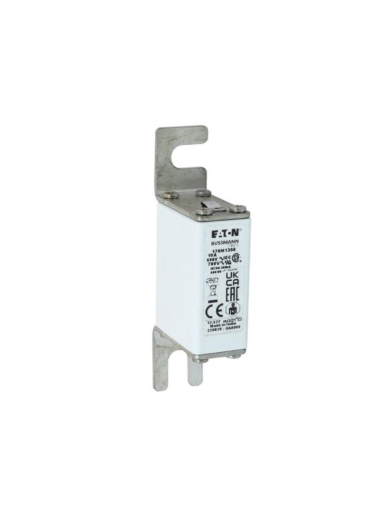 10A 690V IEC gR 000/80 SQ.BODY IND. FUSE Wkładka szybka 10A AC 690V DIN 000 21x40x100 mm, 170M1358 E