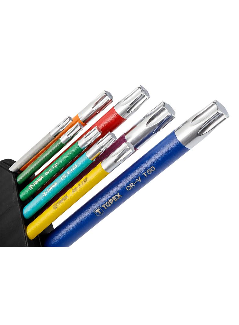 Klucze Torx, kolorowe, zestaw 9 szt.