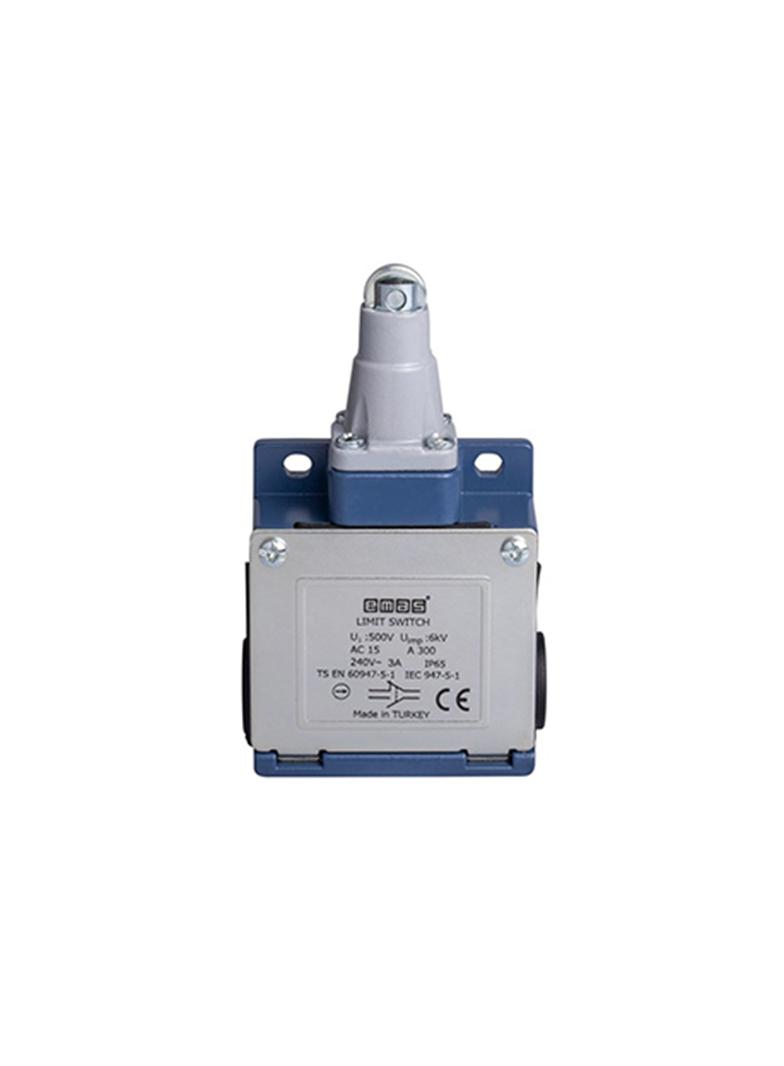 Łącznik w obudowie metalowej, 1NC+1NO, popychacz z rolką metalową