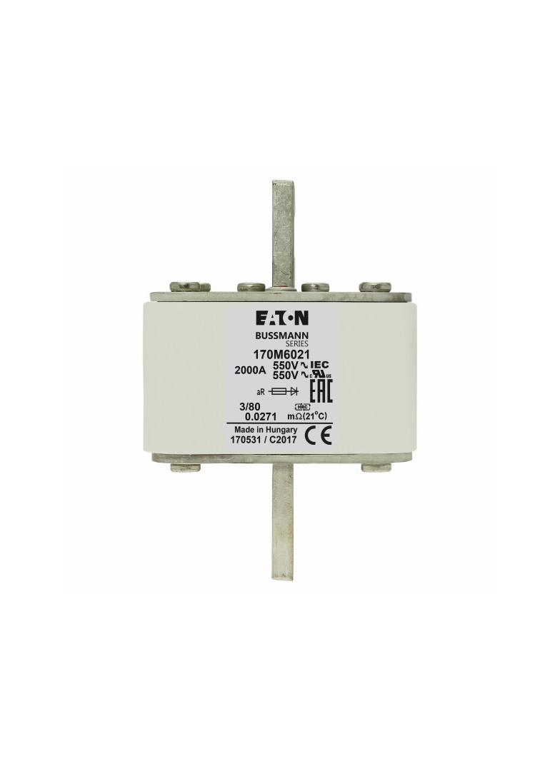 2000A 550V 3/80 aR INDICATOR FUSE Wkładka szybka 2000A AC 550V DIN 3 76x76x109 mm aR DIN 170M6021 EA