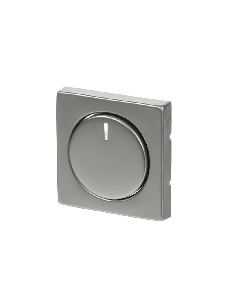 PURE Pokrywa z pokrętłem i lampką neonową Podwyższona konstrukcja Do ściemniaczy Busch-Dimmer stal s