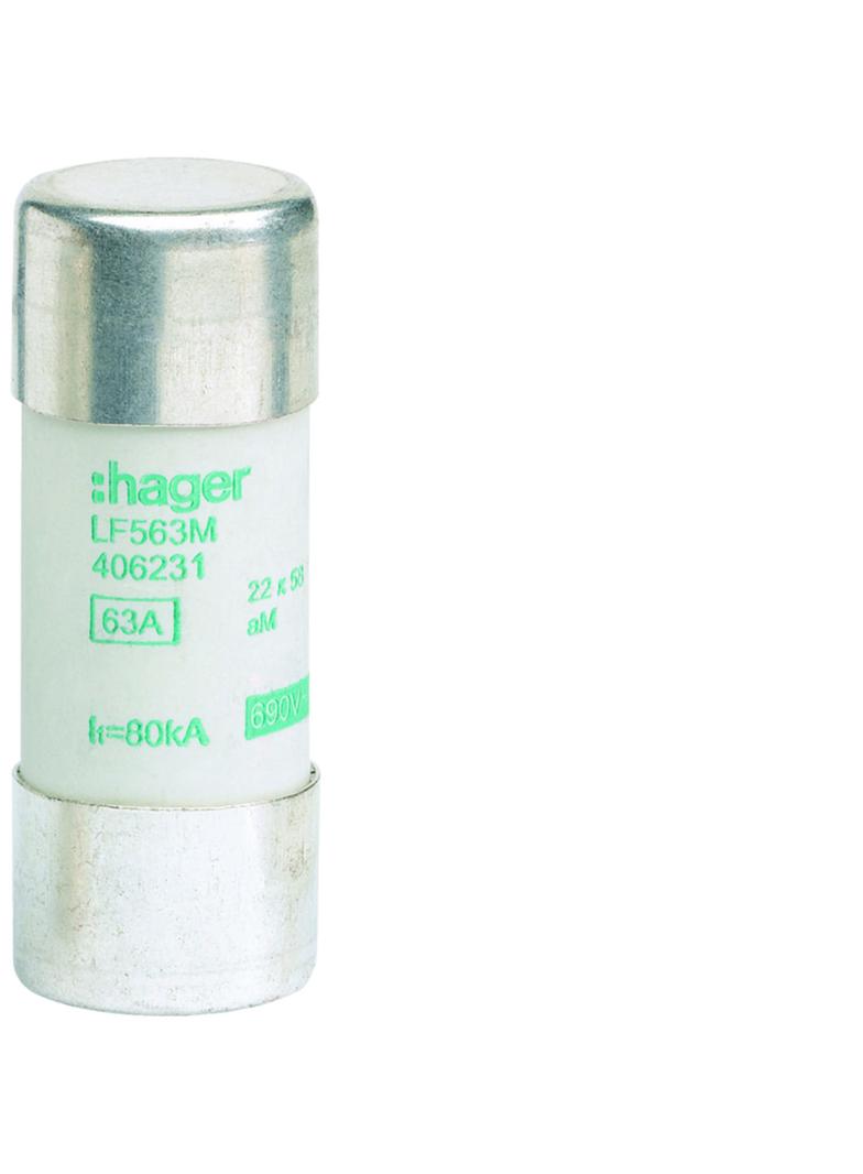 Wkładka bezpiecznikowa cylindryczna CH-22 22x58mm aM 63A 500VAC LF563M HAGER