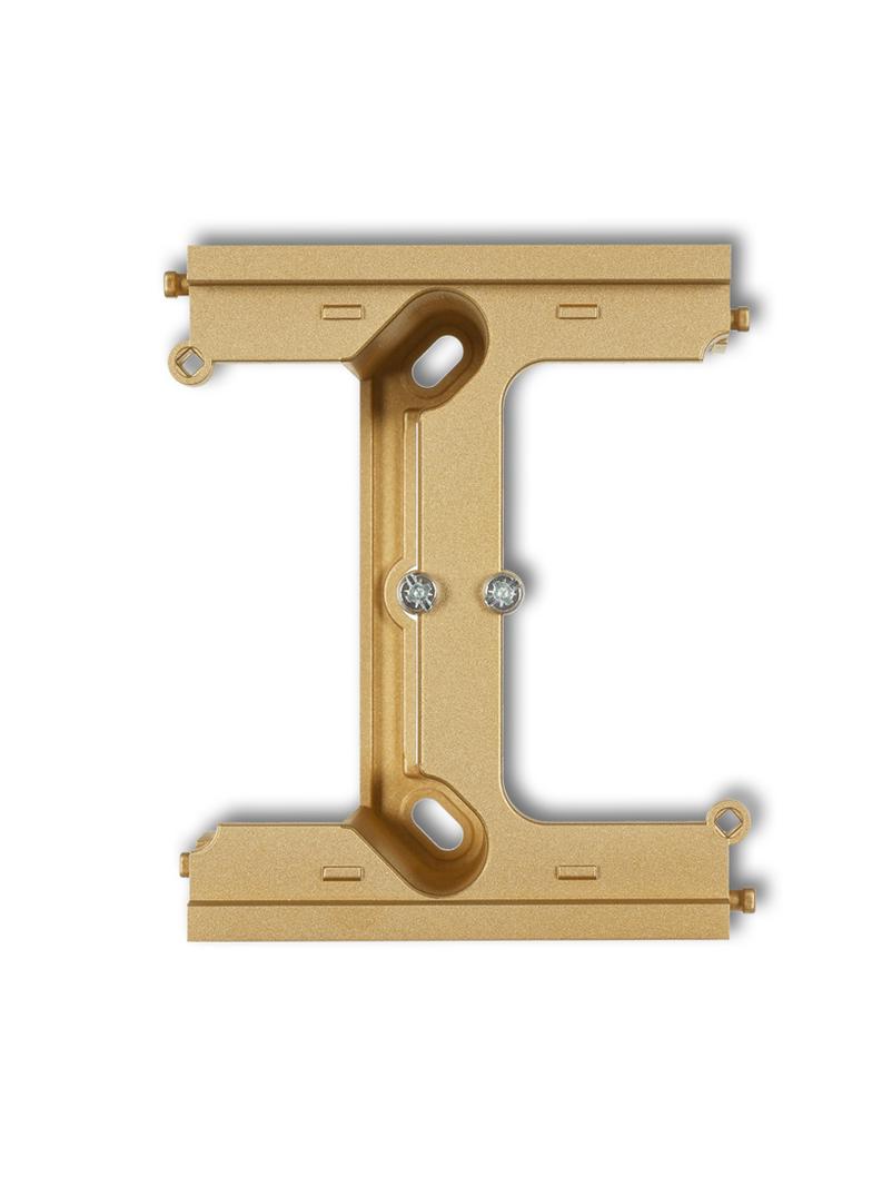 DECO / MINI Moduł rozszerzający puszkę natynkową pojedynczą, składaną do ramek wielokrotnych DECO, MINI złoty 29DPU-2 KARLIK