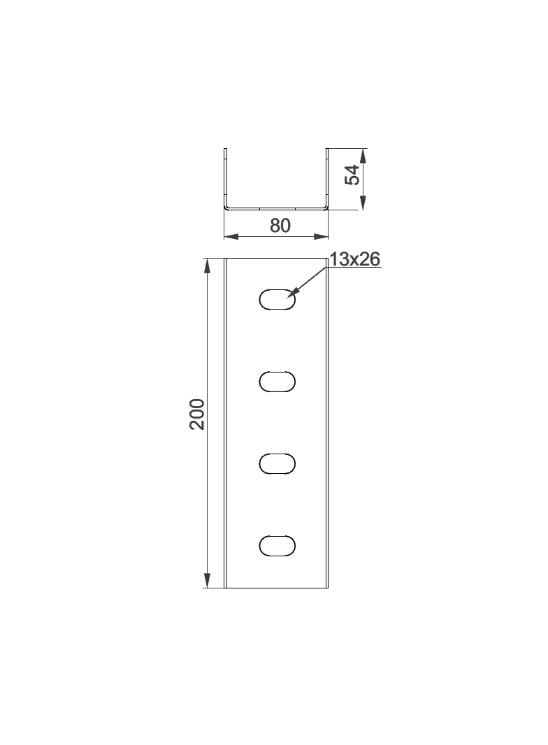 LC70H50 Łącznik ceownika 4,0 mm