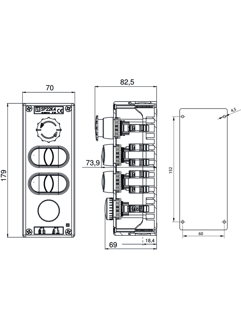 KASETA KOMPLETNA 4-OTWOROWA NAP B,2KLZ/C,2KLZ/C,LZ I 2 PRZEP.M20