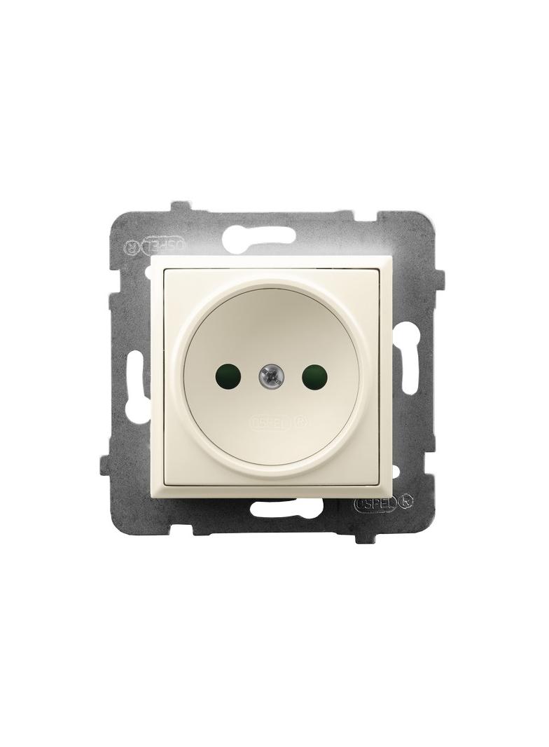ARIA Gniazdo pojedyncze z przesłonami torów prądowych - kolor ecru