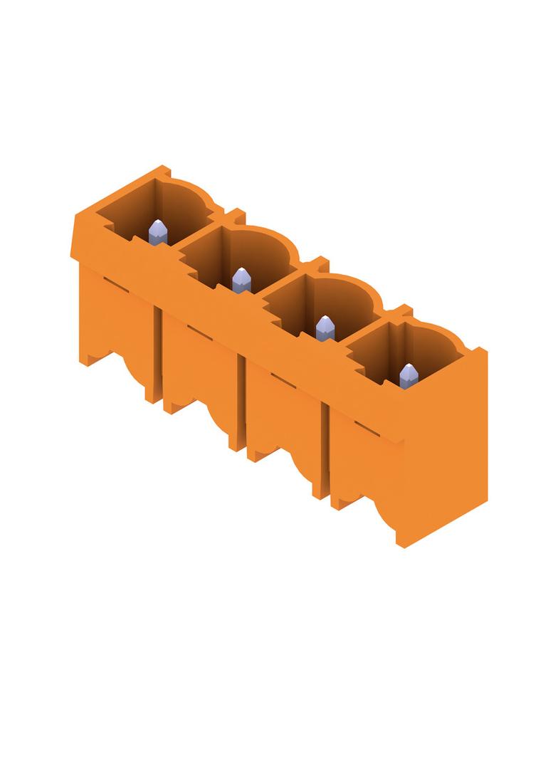 SL 7.62HP/04/180G 3.2SN OR BX Wtyki PCB (złącza płyty), 7.62 mm, Liczba biegunów: 4, kąt odejścia: 180° /100szt./ 1048890000 WEIDMÜLLER