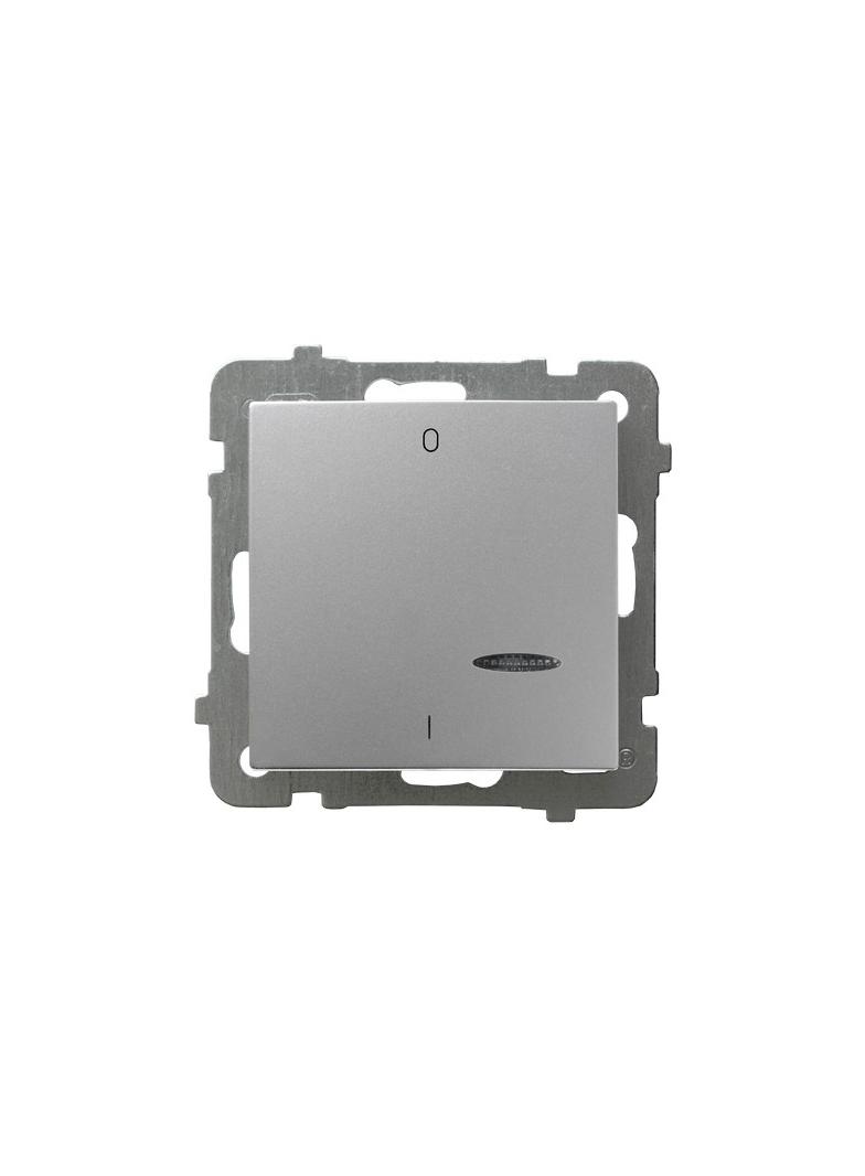 AS Łącznik dwubiegunowy z podświetleniem niebieskim - kolor srebro