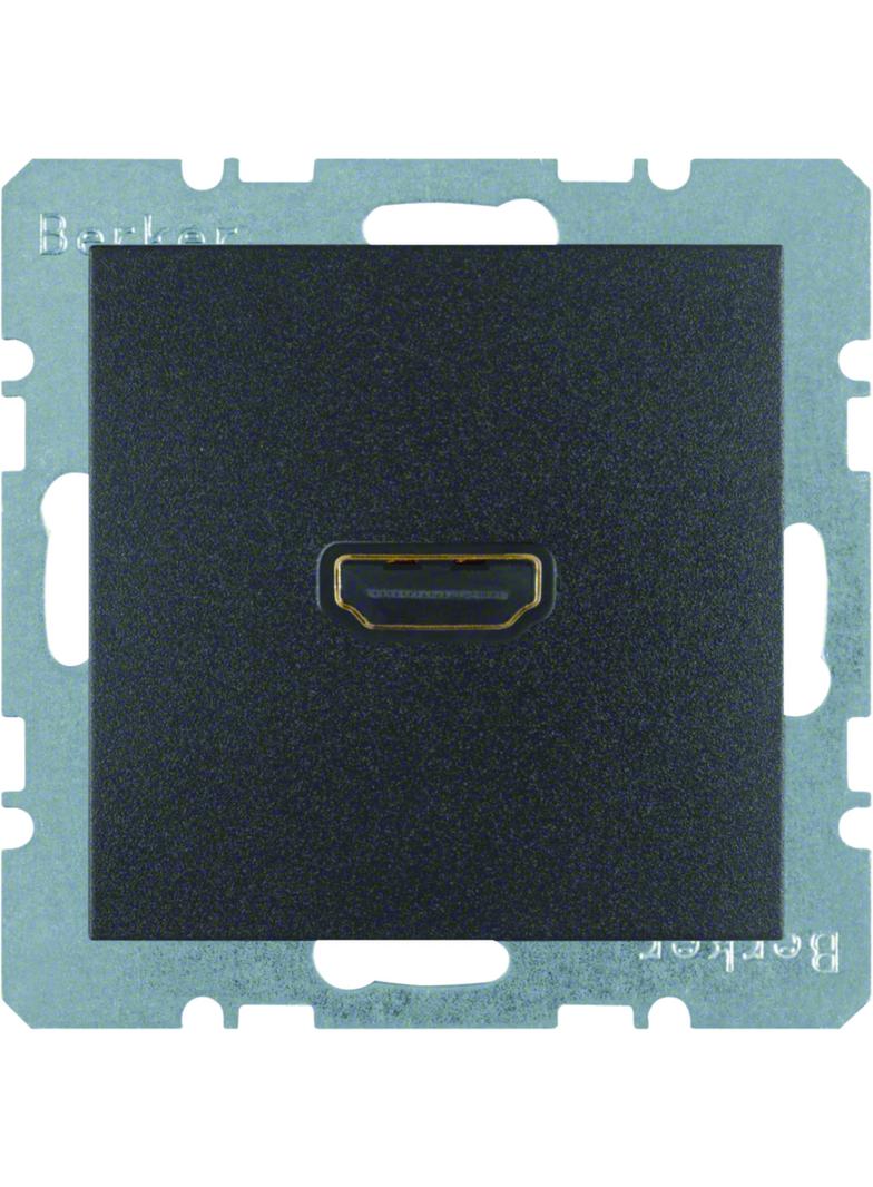 BERKER B.X Gniazdo HDMI z przyłączem 90st antracyt 3315431606 HAGER