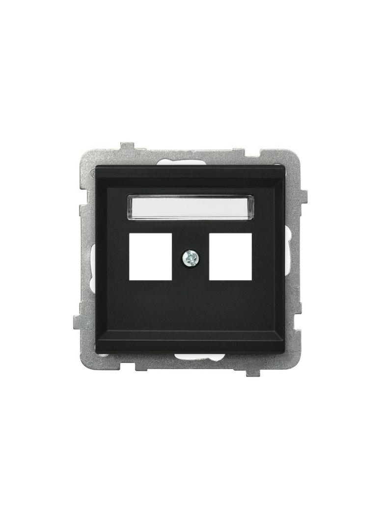 SONATA Obudowa gniazda podwójnego typu Keystone prosta - kolor czarny metalik