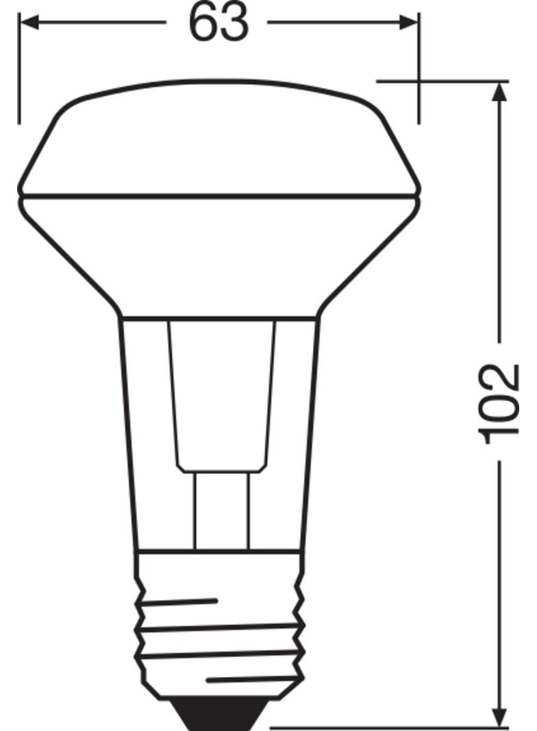 Lampa LED PARATHOM non-dim R63 40 36° 2,6W 827 E27