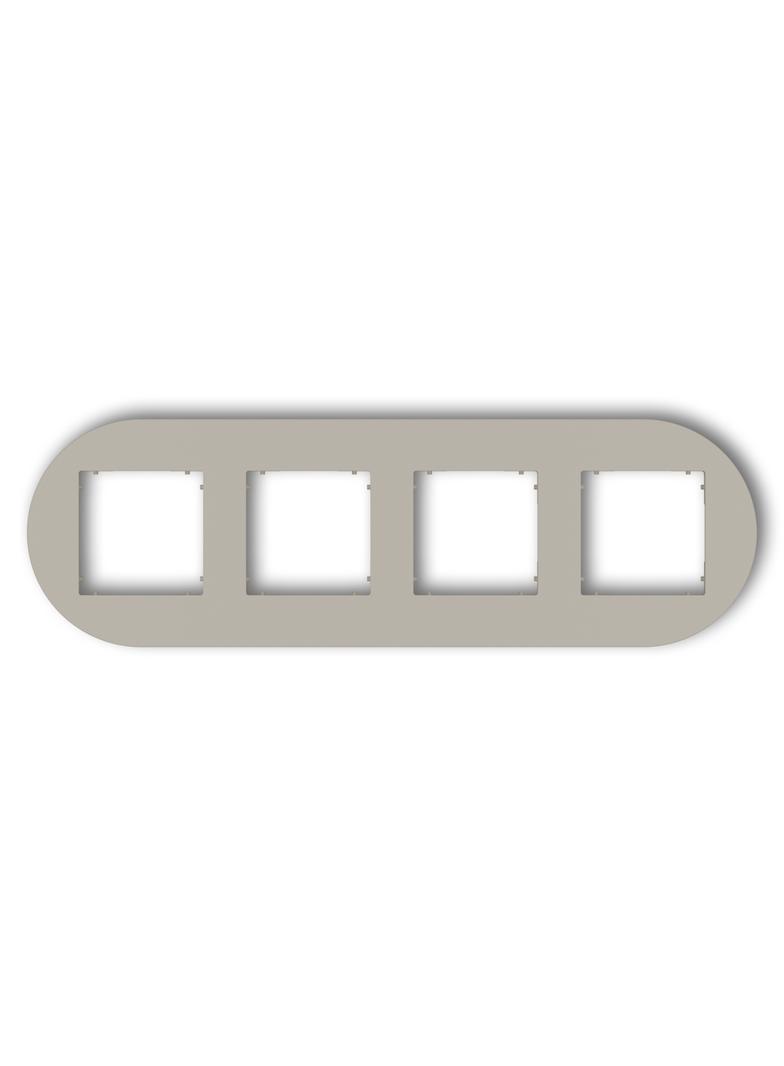 MINI Ramka uniwersalna poczwórna okrągła z tworzywa taupe
