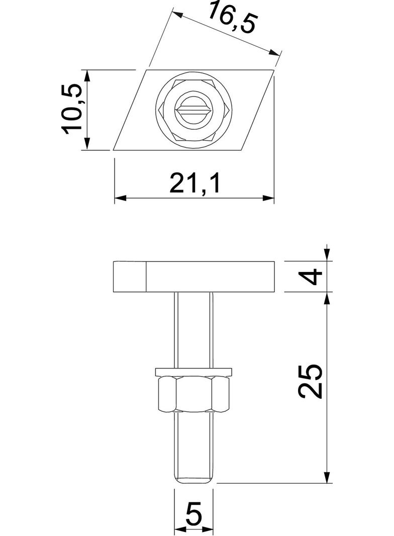 CL20HB M5x25 ZL Śruba z łbem młoteczkowym