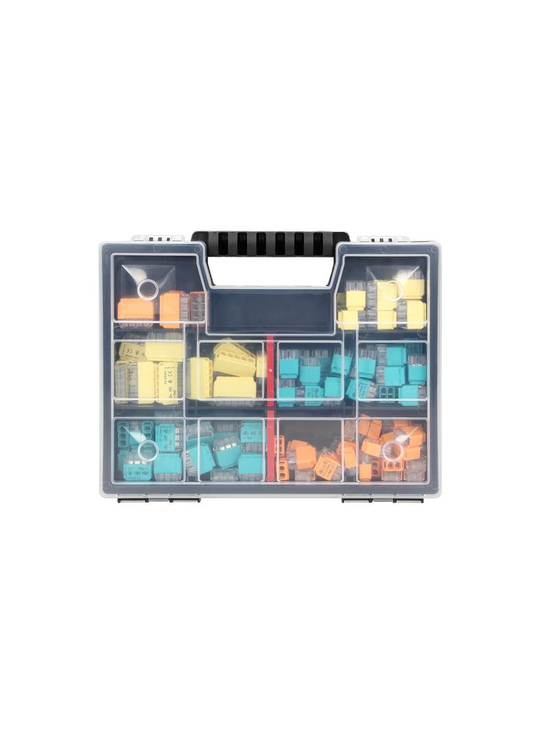 Zestaw złączek instalacyjnych HOUSE 123 sztuk. Wciskane: 30x 2-przew. 30x 3-przew. 25x 4-przew. 20x