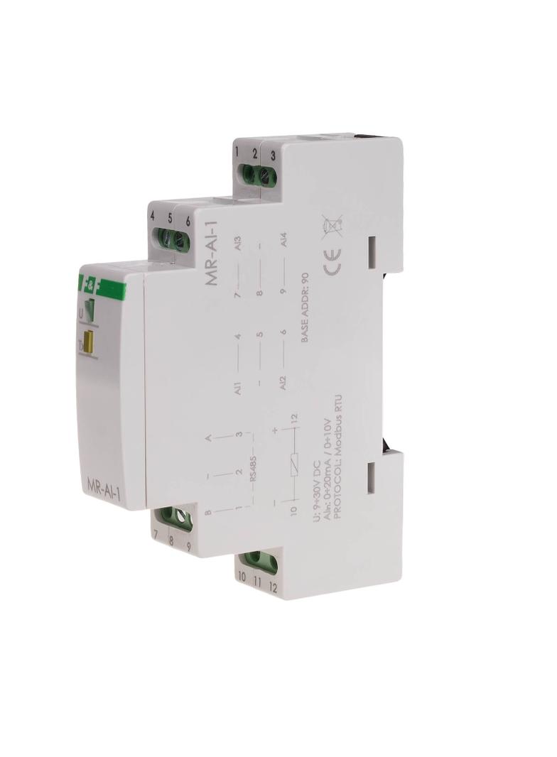 Moduł rozszerzeń WEJŚĆ analogowych z wyjściem MODBUS RTU 1 moduł MAX-MR-AI-1 F&F