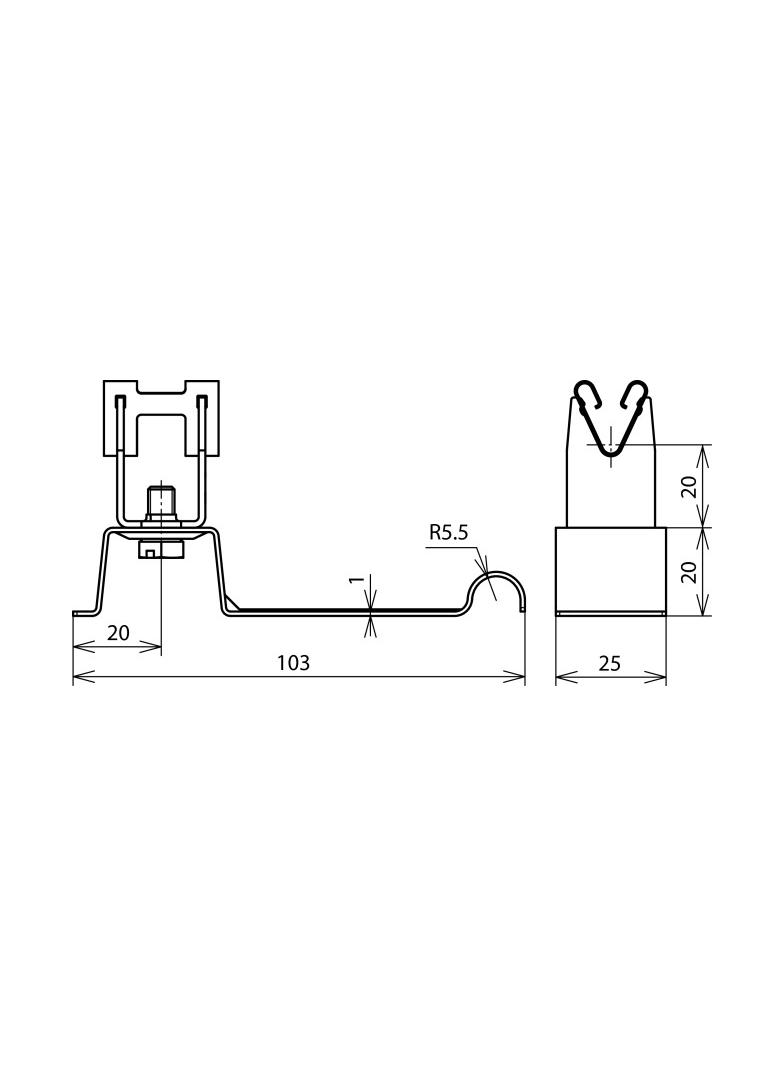 Wspornik dachowy z DEHNgrip, stal nierdzewna NIRO