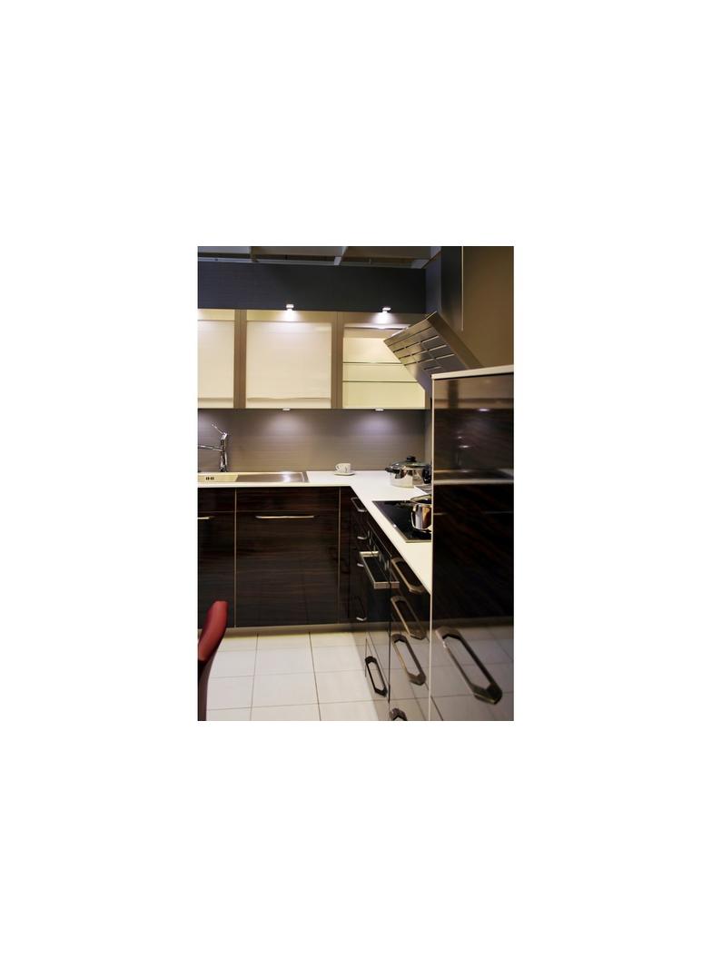 OPRAWA LEDOWA KWADRATOWA NA SZAFKĘ CALDERON, 12V, 9 LED, CIEPŁY BIAŁY, CHROM