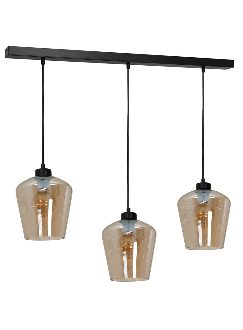 Milagro lampa wisząca Santiago Amber 3xE27 czarna MLP6610