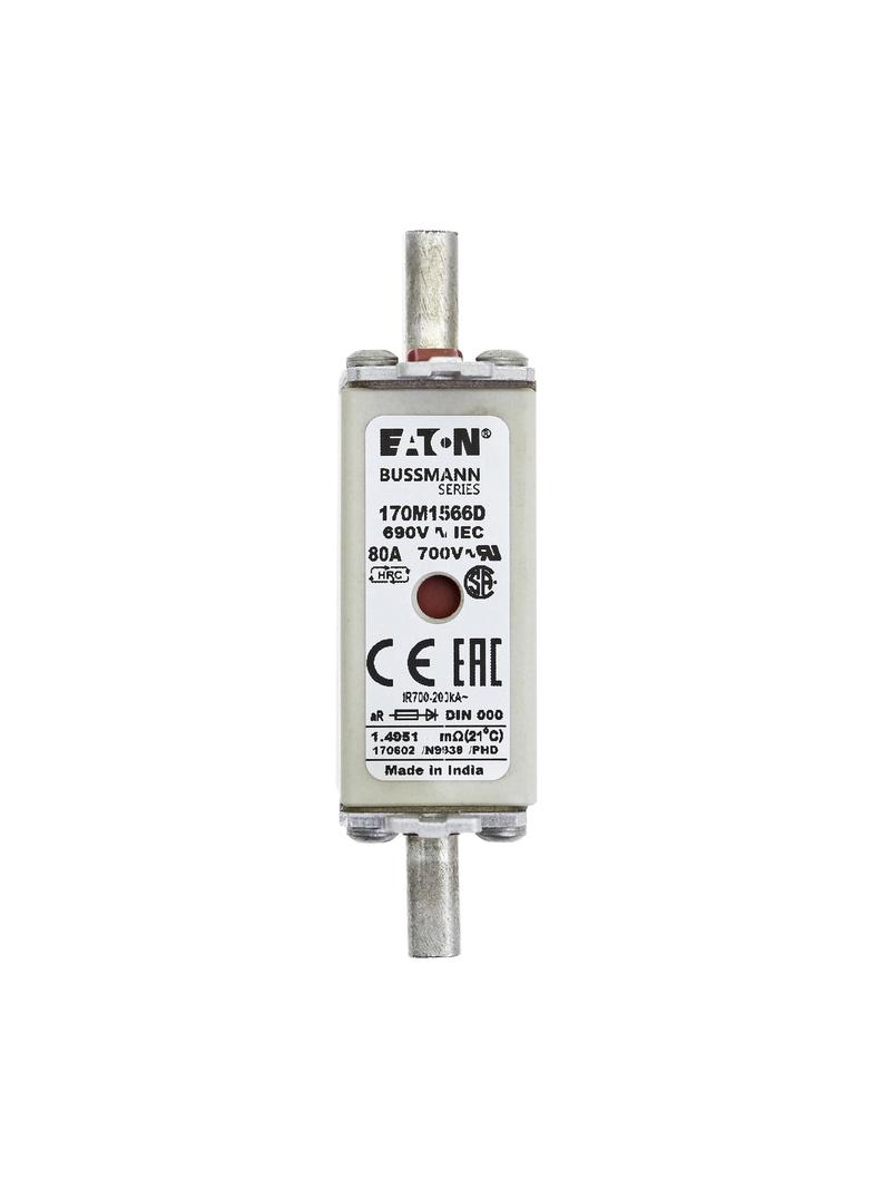 FUSE 80A 690V aR DIN 000 HSDNH Wkładka szybka 80A 690V aR DIN 000 podwójny wskaźnik 170M1566D EATON