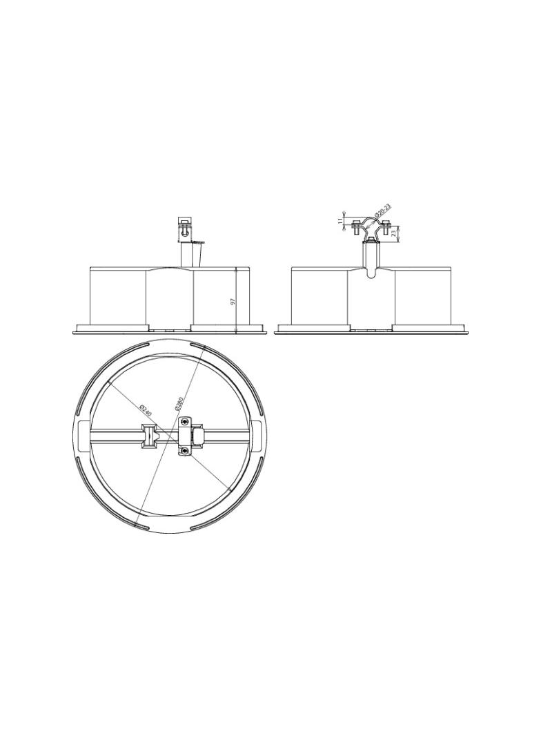 Wspornik dachowy do H VI 20-23 mm z blokiem betonowym i podkładką, zestaw