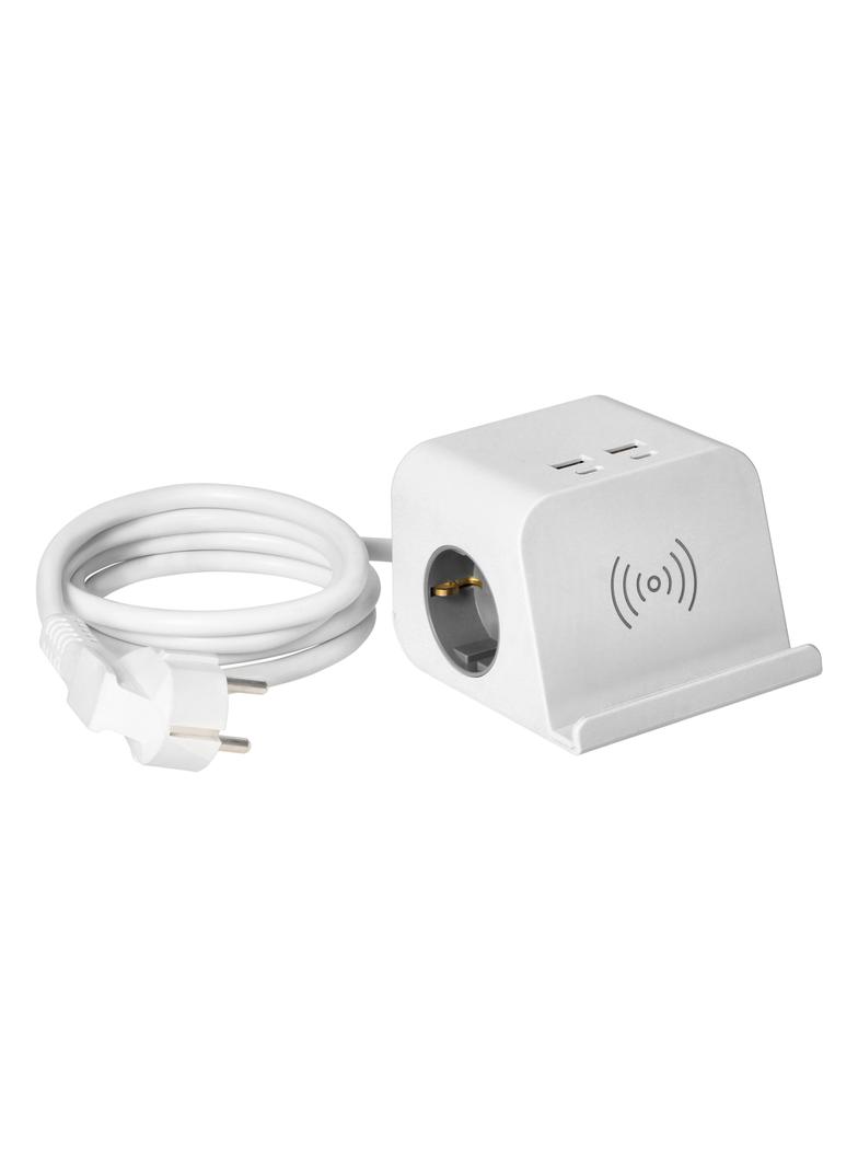 Listwa zasilająca nabiurkowa ładowarką USB śrubowym zaciskiem mocującym i przewodem 1,5m ( OR-AE-132