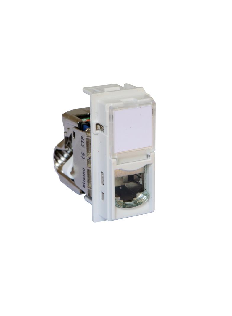 LIVING NOW - GNIAZDO RJ45 - STP - KAT.6 - 1 MODUŁ - BIEL, Bticino